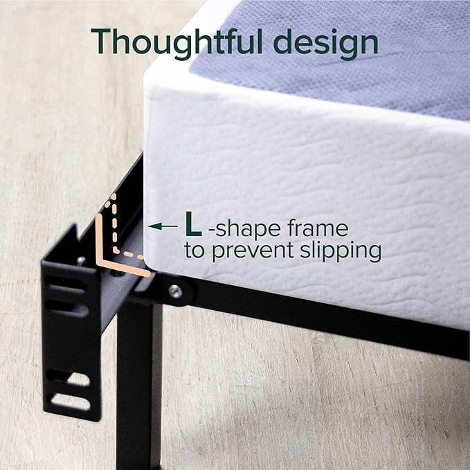 Zinus Michelle Compack 6-Leg Support Bed Frame, for Box Spring and Mattress Set, Twin, Black (AZ-SBF-07T)