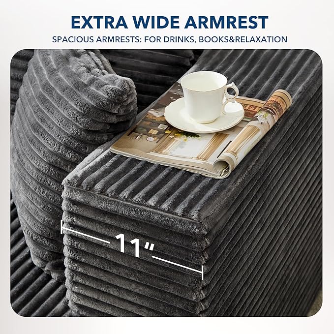 Garvee Modular Sectional Sofa Cloud Sectional Couch, 106" Comfy L Shaped Couches for Living Room,Oversized Sofa Sleeper with Deep Seat, No Assembly Required