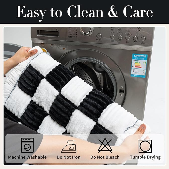 Sofa Couch Cover, Sofa Covers for Dogs Washable, Non-Slip Striped Sofa Slipcovers for Sectional Sofa, Sofa Cover Furniture Protector for L Shaped(1pc, Black&White, 24.8"×54")