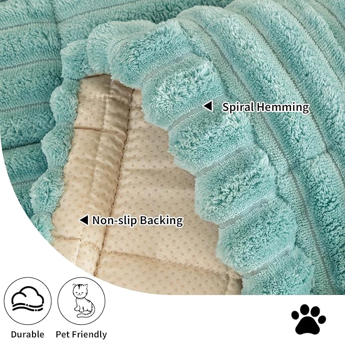 Sofa Couch Cover, Sofa Covers for Dogs Washable, Non-Slip Striped Sofa Slipcovers for Sectional Sofa, Sofa Cover Furniture Protector for L Shaped(Blue, 27.6"x 59")