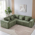 108'' Boneless Chenille L Shaped Couch, Oversized Modular Sectional 5 Seater Sofa, Modern Deep Seat Corner Cloud Compressed Couch, No Assembly Sleeper Sofa with Chaise for Living Room, Green