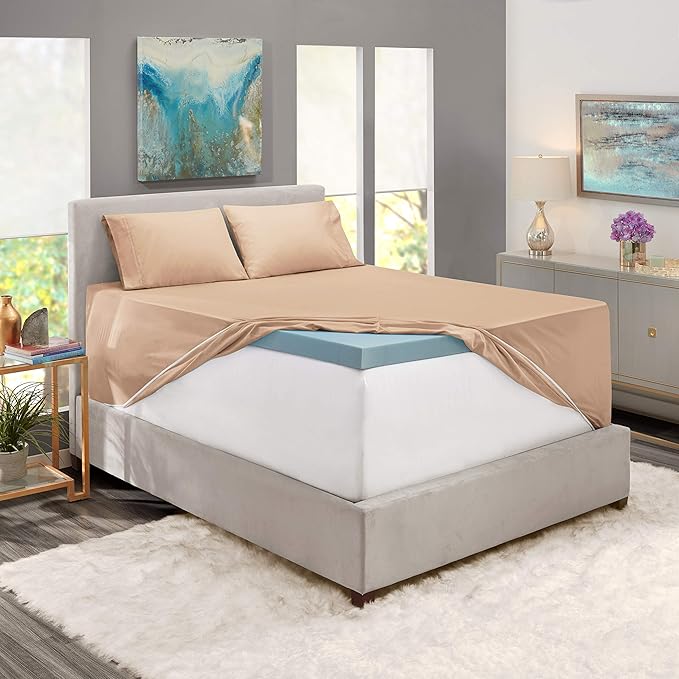 Hearth & Harbor Extra Deep Pocket King Size Sets - Fits Mattress 18-24 Inches Deep - Extra Deep Pocket Sheets - 6 Piece King Size - Taupe