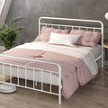 Zinus Florence Full Panel Metal Platform Bed Frame, Mattress Foundation, No Box Spring Needed, Easy Assembly, White, King