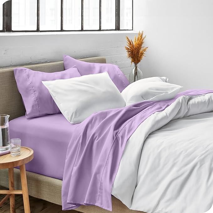 Bare Home Full Sheet Set - 1800 Ultra-Soft Microfiber Full Bed Sheets - Double Brushed - Deep Pockets - Easy Fit - 4 Piece Set - Bedding Sheets & Pillowcases (Full, Lavender)