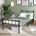 Decorwise 14 Inch Twin XL Size Bed Frames with Headboard/Footboard, Under Bed Storage, Strong Metal Slats Support, No Box Spring Needed, Noise Free, Easy Assembly, Black