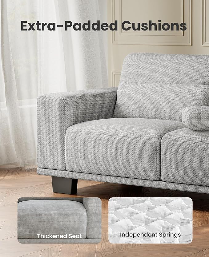 Amada 40" Oversized Accent Sofa Chair, Modern Armchair with Deep Seat, Comfy Upholstered Large Reading Chair with Removable Washable Covers for Living Room & Bedroom Office, Grey