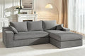 HABUTWAY 101'' Modular Sectional Sofa, Cloud Sectional Couches for Living Room, Comfy Boneless Couch with Deep Seat, Modern L-Shape Sofa with Chaise, No Assembly Required (Grey, Right Facing Chaise)