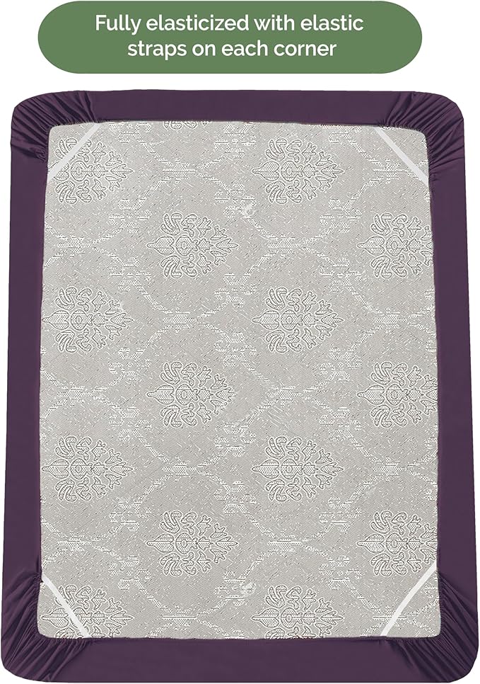 Elegant Comfort 1500 Premium Hotel Quality 18-21 Inches Deep - Extra Deep Pocket Single Fitted Sheet for High Mattress, Luxury and Softest, Smart Pocket - Wrinkle Free, California King, Purple