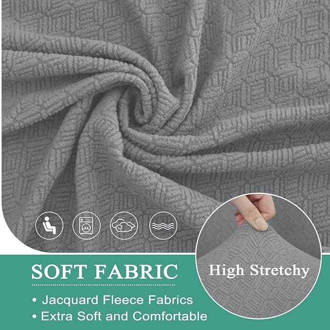 Waterproof Reclining Sectional Couch Covers Washable L Shaped Couch Cover for Sectionals Recliner Sofa Covers Stretch Corner Recliner Slipcovers for Dogs (Console Cover, Light Gray)