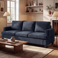 YOUDENOVA Sofa, 89" 3-Seater Deep Seat Sofa, Modern Comfy Couches for Living Room Apartment Lounge, Blue Corduroy