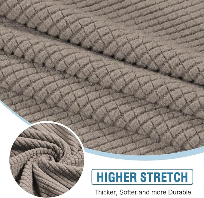 H.VERSAILTEX Backrest Cushion Covers Sectional Couch Back Cushion Covers for Sectional Sofa Set for Both Left/Right Couch (Back Only: 1 Chaise + 2 Sofa, Taupe)