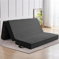 CYMULA Folding Mattress Queen Size, Memory Foam 6 inch Tri Portable Trifold Mattress Futon Topper Queen with Breathable & Washable Cover, Murphy Bed Guest Bed,Black (58"x75"x6")