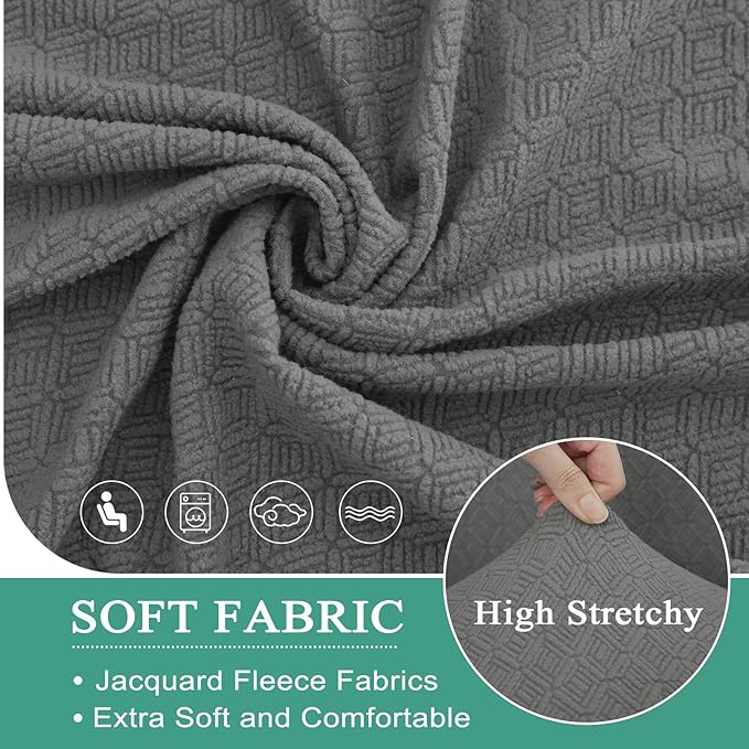 Waterproof Reclining Sectional Couch Covers Washable L Shaped Couch Cover for Sectionals Recliner Sofa Covers Stretch Corner Recliner Slipcovers for Dogs (Additional Seat Cover, Dark Gray)