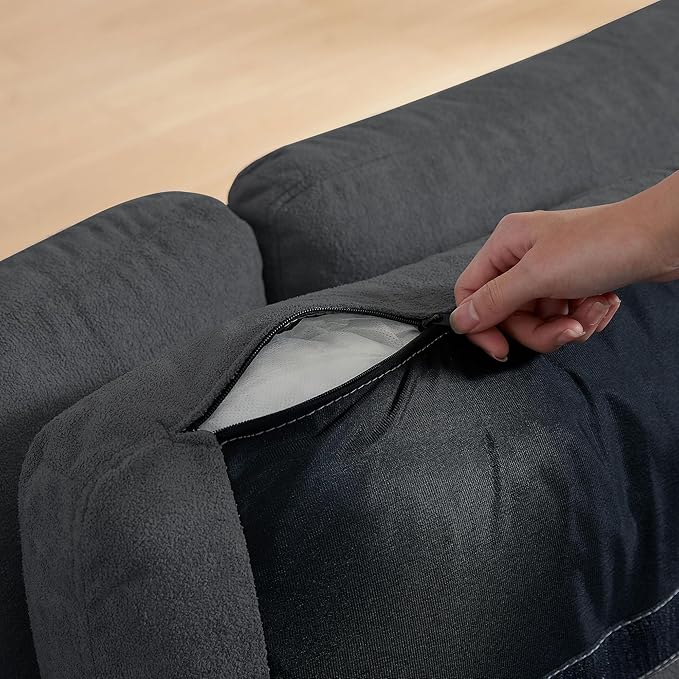 102" Convertible Sectional Sofa Couch, L Shaped Couch with Back Cushions, Modern Upholstered 6-Seat Reversible Sofa Set for Living Room, Apartment, Office, Dark Grey