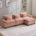 120" Modular Sectional Sofa, Comfy Cloud Couch Sectional Sofa with Ottoman, Chenille Sofa Sleeper Deep Seat Sofa with Throw Pillows for Living Room (Pink, 120"- L Shape)