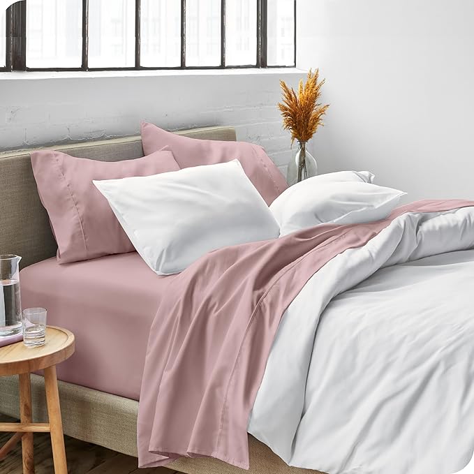 Bare Home Full Sheet Set - 1800 Ultra-Soft Microfiber Full Bed Sheets - Double Brushed - Deep Pockets - Easy Fit - 4 Piece Set - Bedding Sheets & Pillowcases (Full, Mauve)