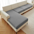 Deep Dream Stretch 4 Pieces Couch Cushion Covers for Sectional Sofa Left/Right L Shape Chaise Lounge Sofa Seat Slipcover Anti-Slip Sofa Cover (3 Seater + 1 Chaise, Dark Grey)