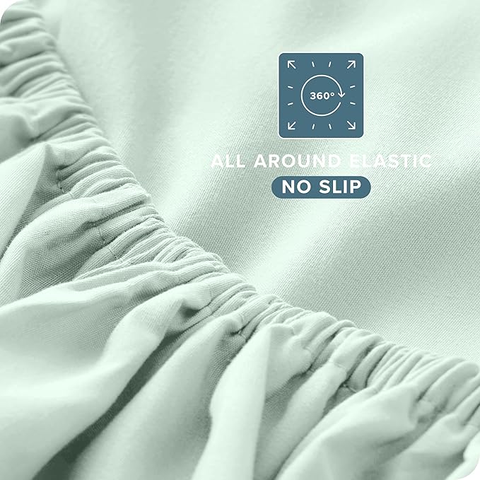 Bare Home Queen Sheet Set - 1800 Ultra-Soft Microfiber Queen Bed Sheets - Double Brushed - Deep Pockets - Easy Fit - 4 Piece Set - Bedding Sheets & Pillowcases (Queen, Spring Mint)
