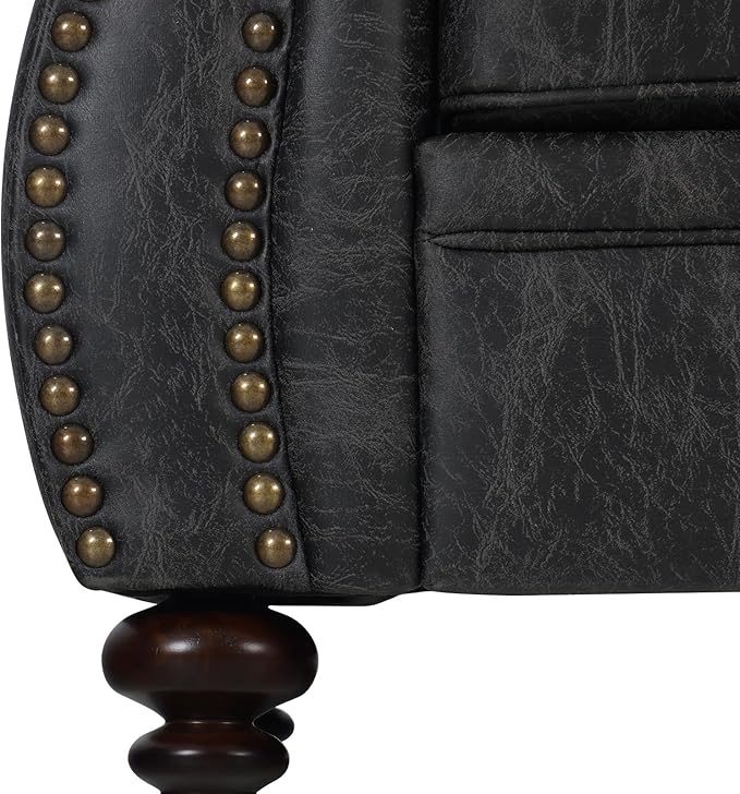 Living Room Furniture Sets,Sofa Sets and Couch Sets for Living Room,Mid-Century Vintage Sofa Couches with Rivet Design (Grey, Loveseat+3 Seater)