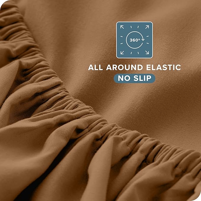 Bare Home Full Sheet Set - 1800 Ultra-Soft Microfiber Full Bed Sheets - Double Brushed - Deep Pockets - Easy Fit - 4 Piece Set - Bedding Sheets & Pillowcases (Full, Caramel)