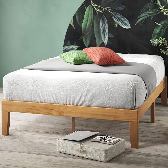 ZINUS Moiz Wood Platform Bed Frame / Wood Slat Support / No Box Spring Needed / Easy Assembly, Natural, Full