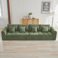 140''Modular Sectional Couches for Living Room, Cloud Boneless Compressed Sectional Sofa, Oversized 4 Seater Upholstered Memory Foam Sofa, No Assembly, Chenille Green