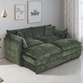 Setawix Deep Loveseat Couch with Ottomans,Large 2 Seater Lounger Cloud Couches for Living Room,77.16" Chenille Cloud Sofas with Deep Seat,Modular Sectional Sleeper Sofa for Bedroom (Green, 2+2)