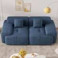 85" Cloud Loveseat Sofa in a Box, Modern Small Couch No Assembly Required, Comfy Deep Seat Boneless Couches for Living Room, Bedroom, Apartment, Blue 1 PCS