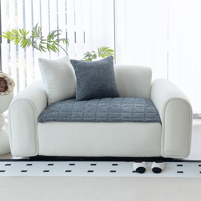 Sofa Couch Cover, Sofa Covers Washable for Dogs, Non-Slip Couch Covers for Sectional Sofa, Sofa Slipcovers for All Seasons Furniture Protector for L Shaped(Dark Grey, 27"x 27")