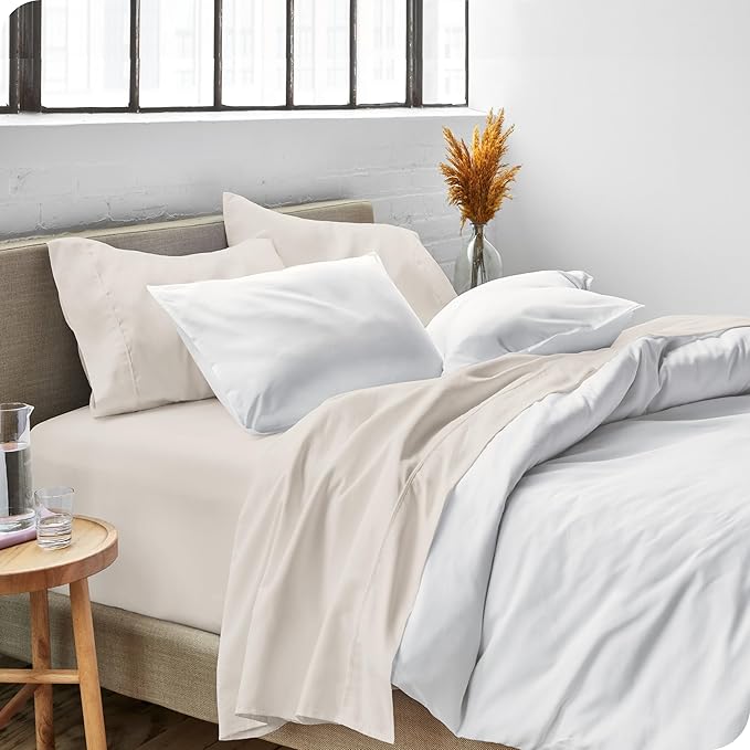 Bare Home Full XL Sheet Set - 1800 Ultra-Soft Microfiber Full Extra Long Bed Sheets - Double Brushed - Deep Pockets - Easy Fit - 4 Piece Set - Bedding Sheets & Pillowcases (Full XL, Wheat)