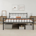 Metal Platform King Bed Frame with Headboard Sturdy Steel Slats Support No Box Spring Needed Easy Assembly Black