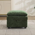 27" Large Square Ottoman with Storage, Modern Upholstered Footrest with Anti-Slip Legs for Couch Coffee Table Living Room, Bedroom, Entryway, Chenille Green
