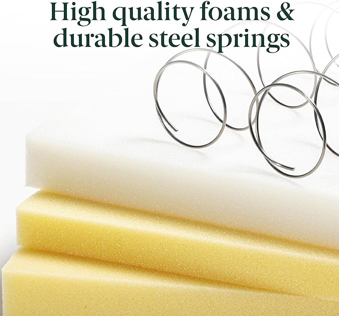 Zinus 6 Inch Foam and Spring Hybrid Mattress [New Version], Twin, Medium Firmness, Durable Support, Certified Safe Foams & Fabric, Mattress in A Box, White