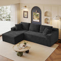 96" Sectional Couches for Living Room Cloud Couch Sofa with L-Shape Upholstered Boneless Couchs Modern Modular Sectional Couch with Chaise (Black, 95" W+Left Facing Chaise+2Seaters)
