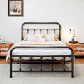 Vengarus Metal Bed Frame,Twin Size Bed Frame with Headboard,Structurally Stable, Heavy Duty Steel Slat Supported,Under Bed Storage,No Box Spring Needed,14 Inch,Black
