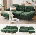 Sectional Couches for Living Room,85" L-Shaped Sofas,Modern Couch with Deep Seats & Chaise Longue,Removable Sofa Pillows Washable,Sofa for Apartments(Chenille,Green)