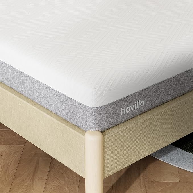 Novilla Twin XL Mattress, 6-Inch Gel Memory Foam Mattress for Cool Night Sleep & Pressure Relief，Medium Firm XL Twin Size in a Box, Bliss
