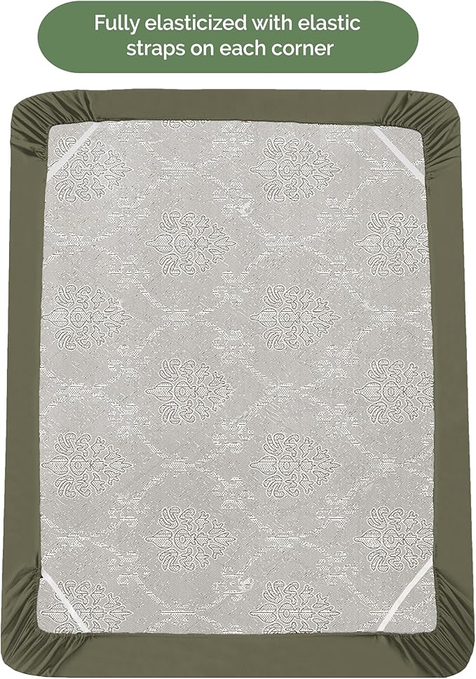 Elegant Comfort 1500 Premium Hotel Quality 18-21 Inches Deep - Extra Deep Pocket Single Fitted Sheet for High Mattress, Luxury and Softest, Smart Pocket - Wrinkle Free, Full, Green