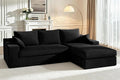 HABUTWAY 101'' Modular Sectional Sofa, Cloud Sectional Couches for Living Room, Comfy Boneless Couch with Deep Seat, Modern L-Shape Sofa with Chaise, No Assembly Required (Black, Right Facing Chaise)