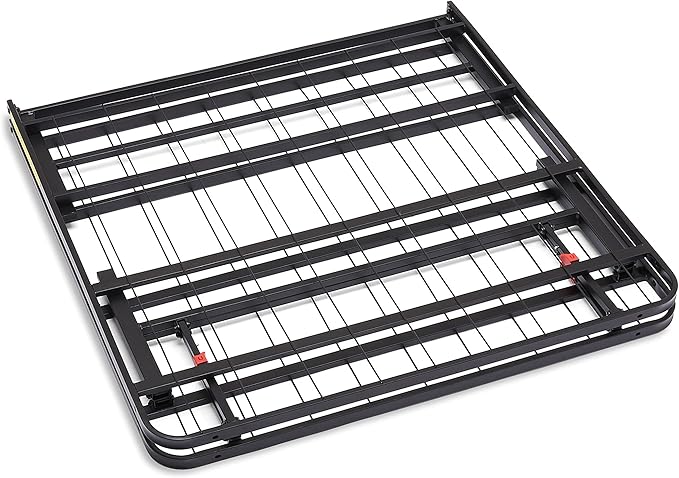Amazon Basics Foldable Metal Platform Bed Frame with Tool-Free Setup, 14 Inches High, Storage Space, Sturdy Steel Frame, No Box Spring Needed, Twin XL, Black