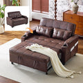 VINGLI Rustic Futon Sofa Bed Convertible Loveseat Sleeper Sofa Couch, Pullout Sofa Fold Out Couch Bed with USB Ports, Cup Holders, Armrest for Living Room, Bedroom Apartment Room | Loveseat Sleeper