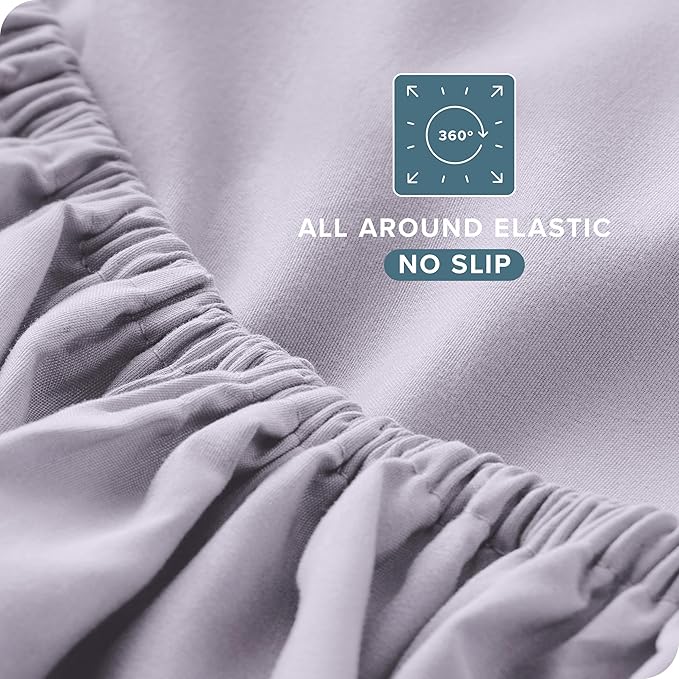 Bare Home Full Sheet Set - 1800 Ultra-Soft Microfiber Full Bed Sheets - Double Brushed - Deep Pockets - Easy Fit - 4 Piece Set - Bedding Sheets & Pillowcases (Full, Light Lavender)