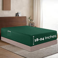 Elegant Comfort 1500 Premium Hotel Quality 18-24 Inches Deep - Extra Deep Pocket Single Fitted Sheet for High Mattress, Luxury and Softest, Smart Pocket - Wrinkle Free, California King, Hunter Green