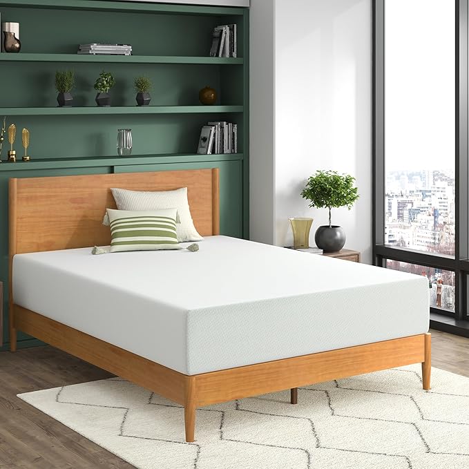 ZINUS Memory Foam 12 Inch Green Tea Mattress, King, White