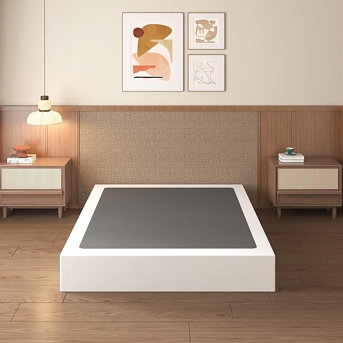 Lutown-Teen 10 Inch Full Size Box Spring High Profile, Heavy Duty Metal Box Spring Full Bed Base with Fabric Cover, Mattress Foundation, Noise Free, Easy Assembly