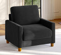 35.3" Couches for Living Room, Comfy Black Couch Single with 22.5" Deeper Seat, Accent Chair Tool-Free Setup, Reading Chair 440lbs Support, Corduroy Couch for Bedroom, Apartment, Office