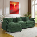 111.4" L-Shaped Cloud Chenille Sofa Sectional Couch with Reversible Chaise, Flexible 3+1 Layout for Large Spaces, Deep Seat and Free Pillows Included
