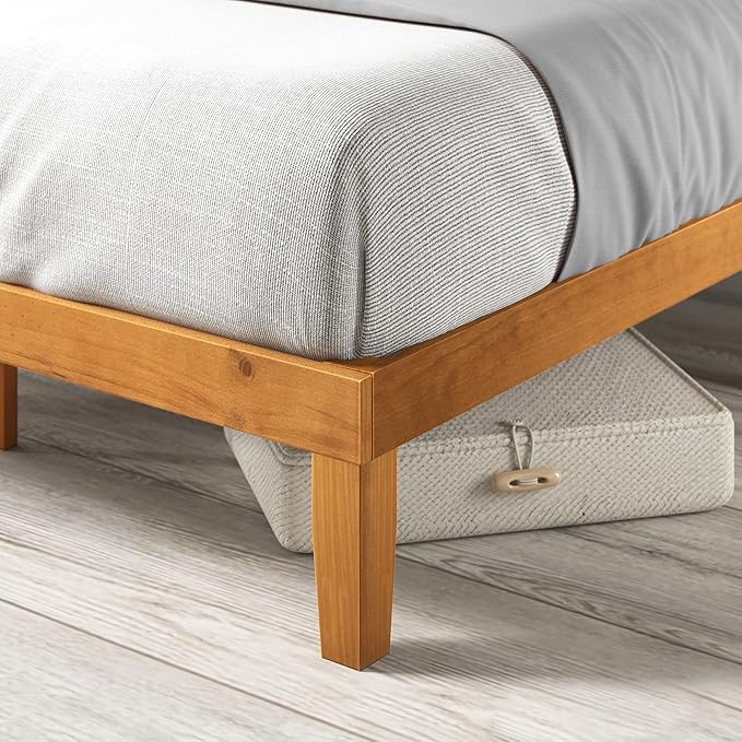 Zinus Alexia Wood Platform Bed Frame, Solid Wood Foundation, No Box Spring Needed, Wood Slat Support, Easy Assembly, Rustic Pine, Full