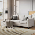 78" Sectional Sofa Couches for Living Room, Convertible L Shaped Couch with Storage Ottoman, Deep Seat Pet-Friendly Linen Fabric Sofa Set for Small Space, Apartment, Dorm