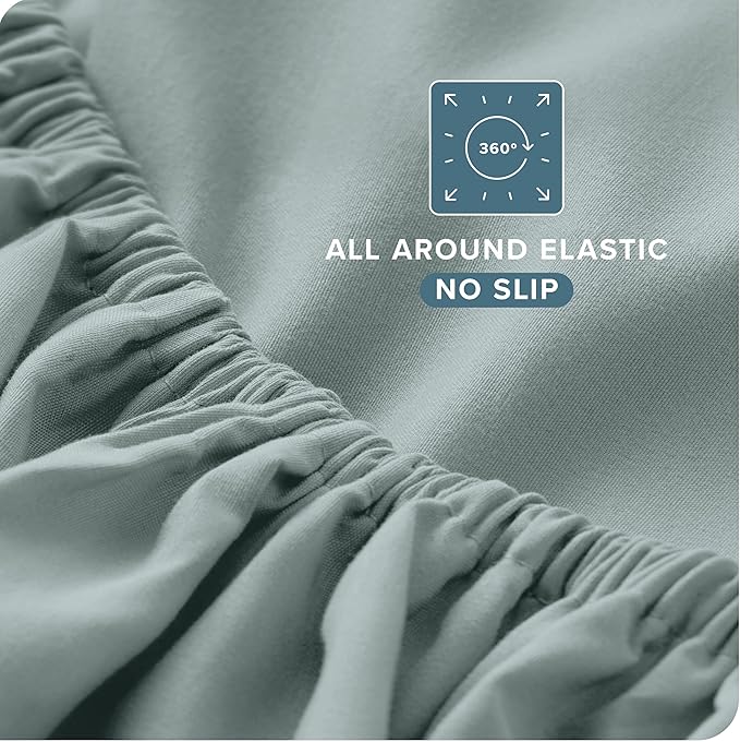 Bare Home Full Sheet Set - 1800 Ultra-Soft Microfiber Full Bed Sheets - Double Brushed - Deep Pockets - Easy Fit - 4 Piece Set - Bedding Sheets & Pillowcases (Full, Sea Spray)